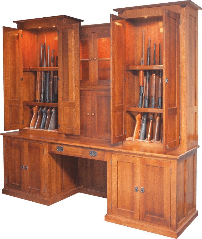 16 Gun Oak Mission Desk Bookcase