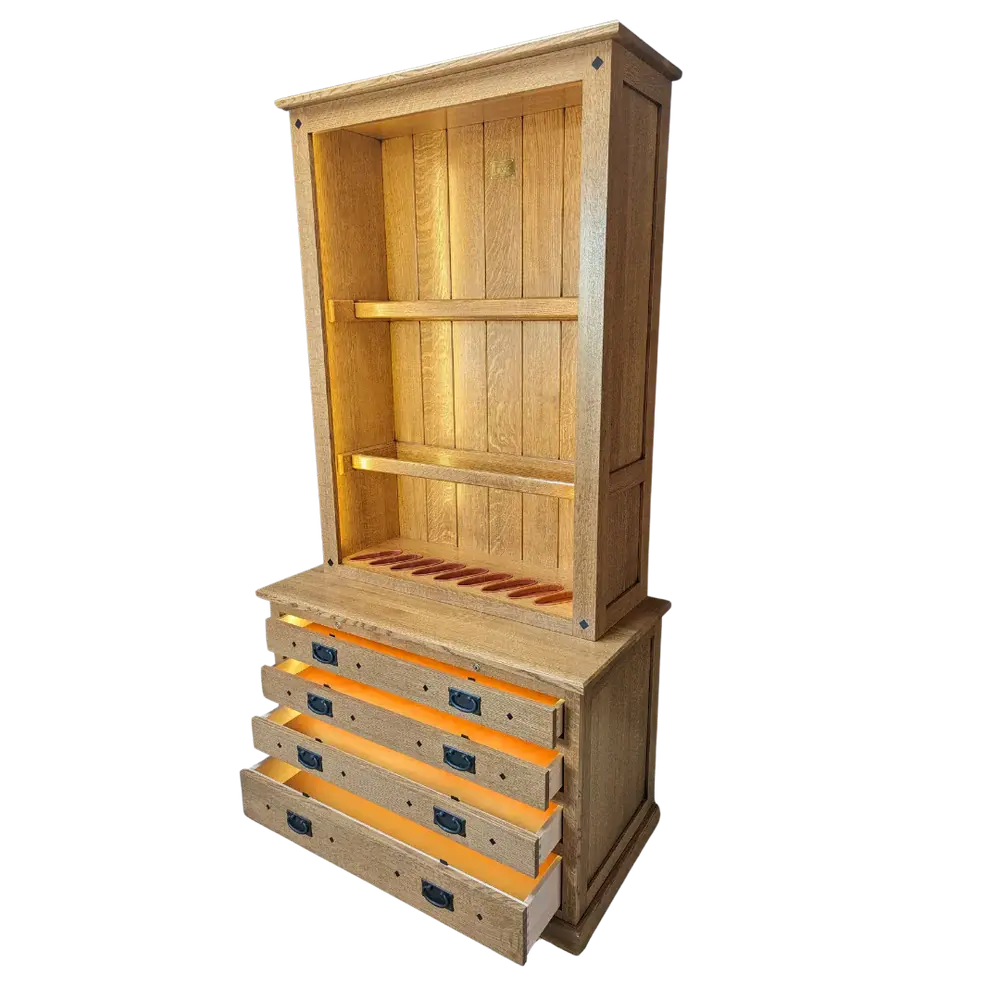 The Custom Cabinet Security 9-Gun White Oak Gun Safe